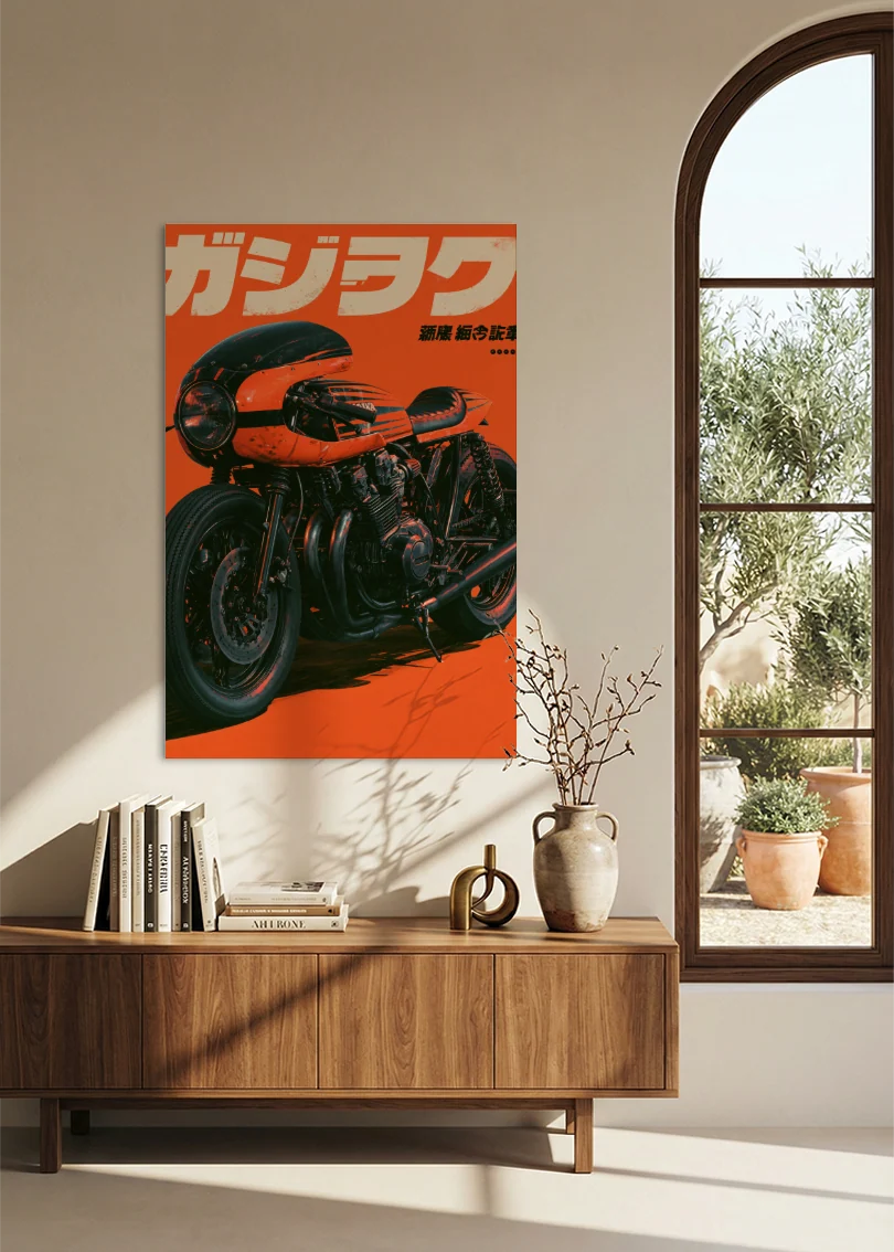 Akustikbillede med Japan Retro-motiv nr. 29 – i stuen