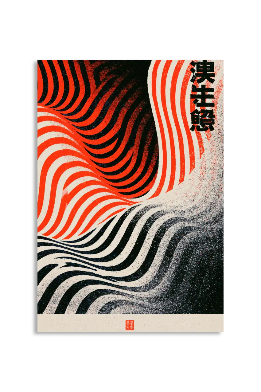 Akustikbillede med Japan Retro-motiv nr. 36
