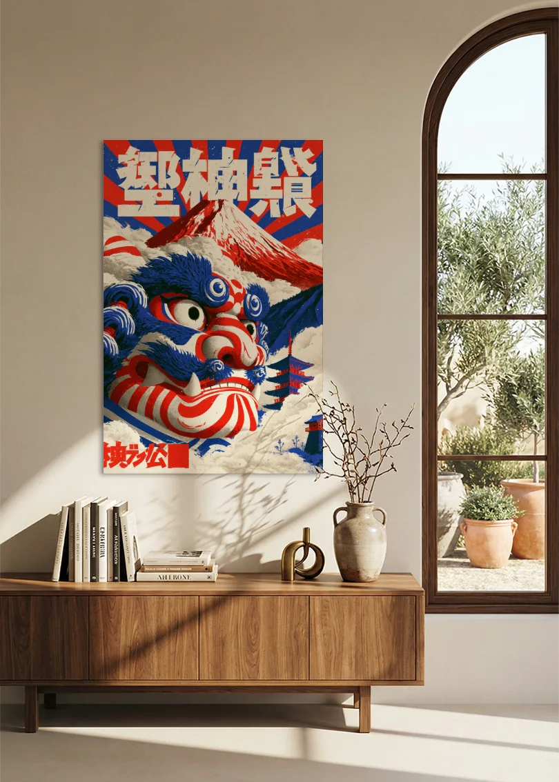Akustikbillede med Japan Retro-motiv nr. 39 – i stuen