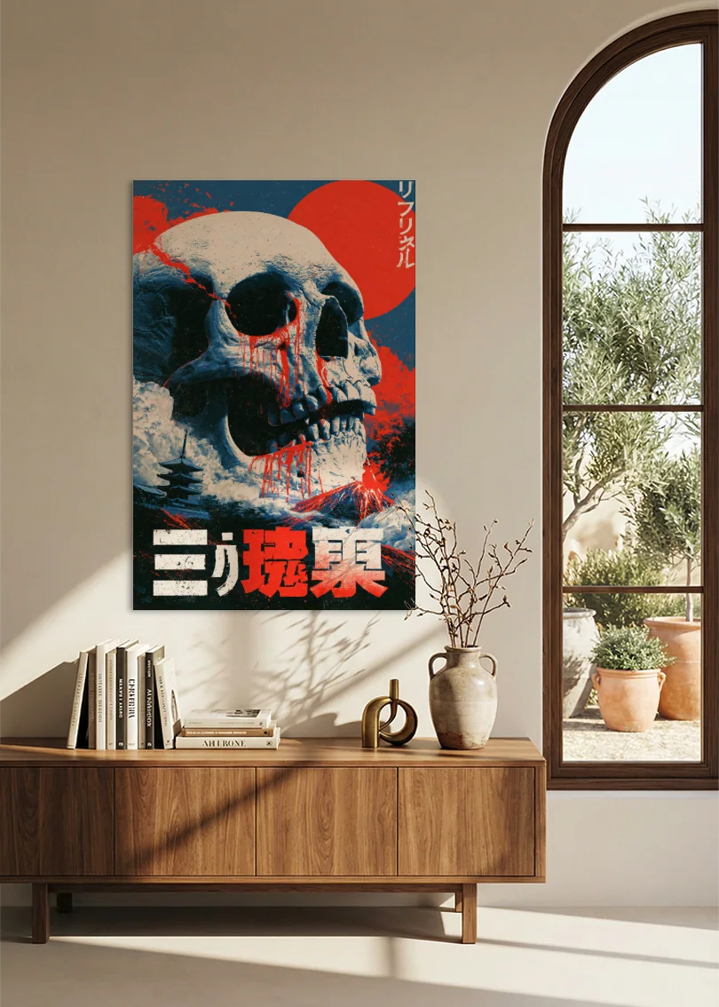 Akustikbillede med Japan Retro-motiv nr. 63 – i stuen