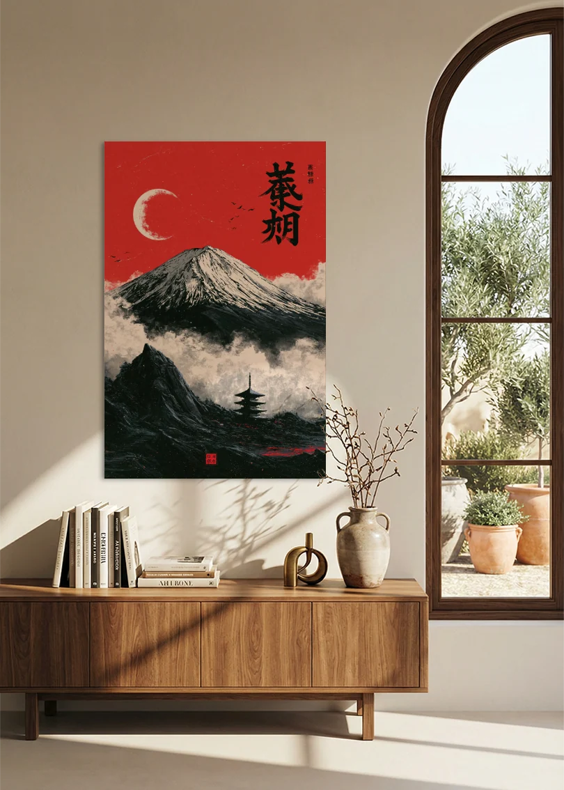 Akustikbillede med Japan Retro-motiv nr. 68 – i stuen