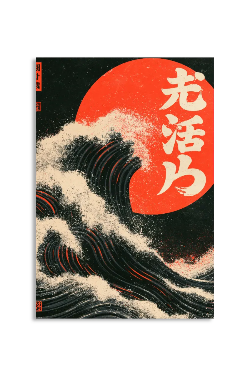 Akustikbillede med Japan Retro-motiv nr. 70