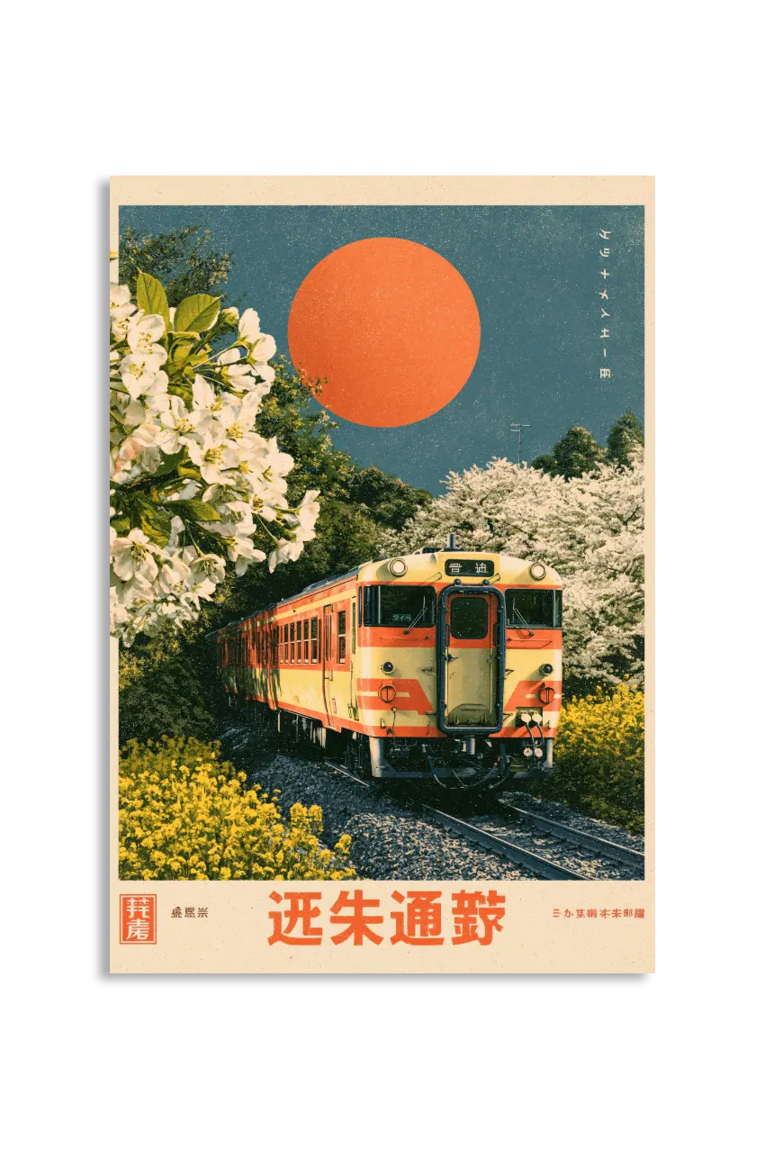 Akustikbillede med Japan Retro-motiv nr. 83