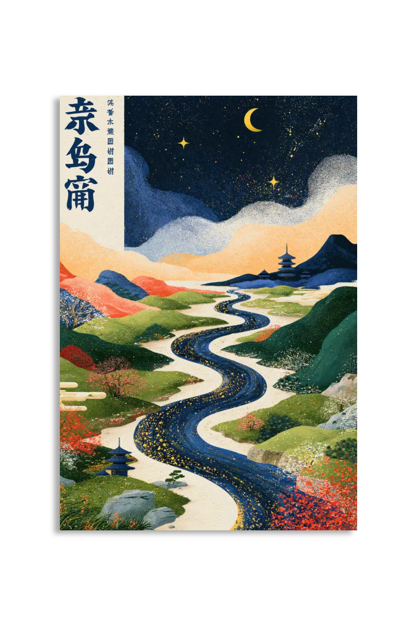 Akustikbillede med Japan Retro-motiv nr. 85