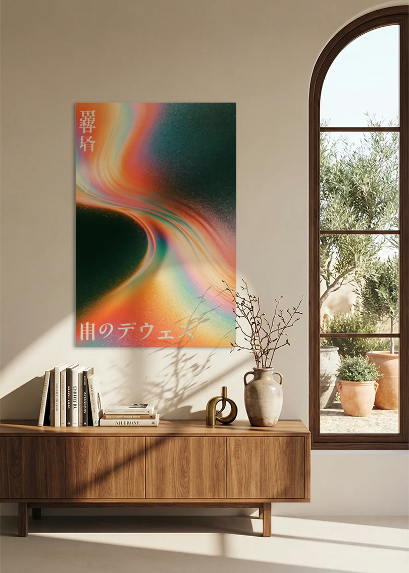 Akustikbillede med Japan Retro-motiv nr. 89 – i stuen