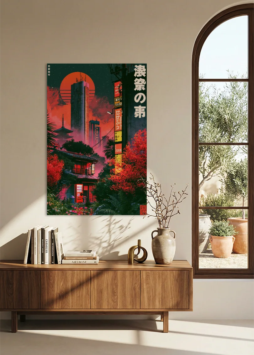 Akustikbillede med Japan Retro-motiv nr. 94 – i stuen