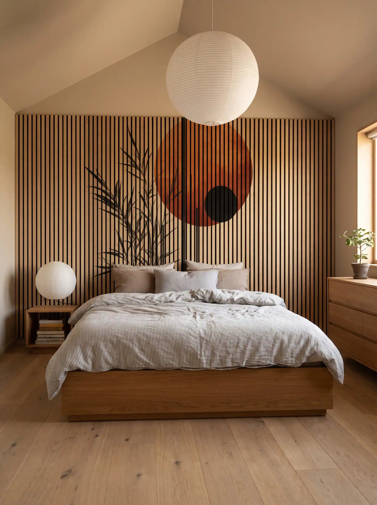 Akustikpanel med Abstract Nature-motiv nr. 1 – med reol