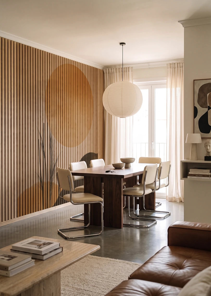Akustikpanel med Abstract Nature-motiv nr. 20 – i lyst rum