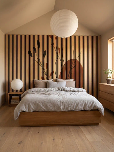 Akustikpanel med Abstract Nature-motiv nr. 29 – med reol