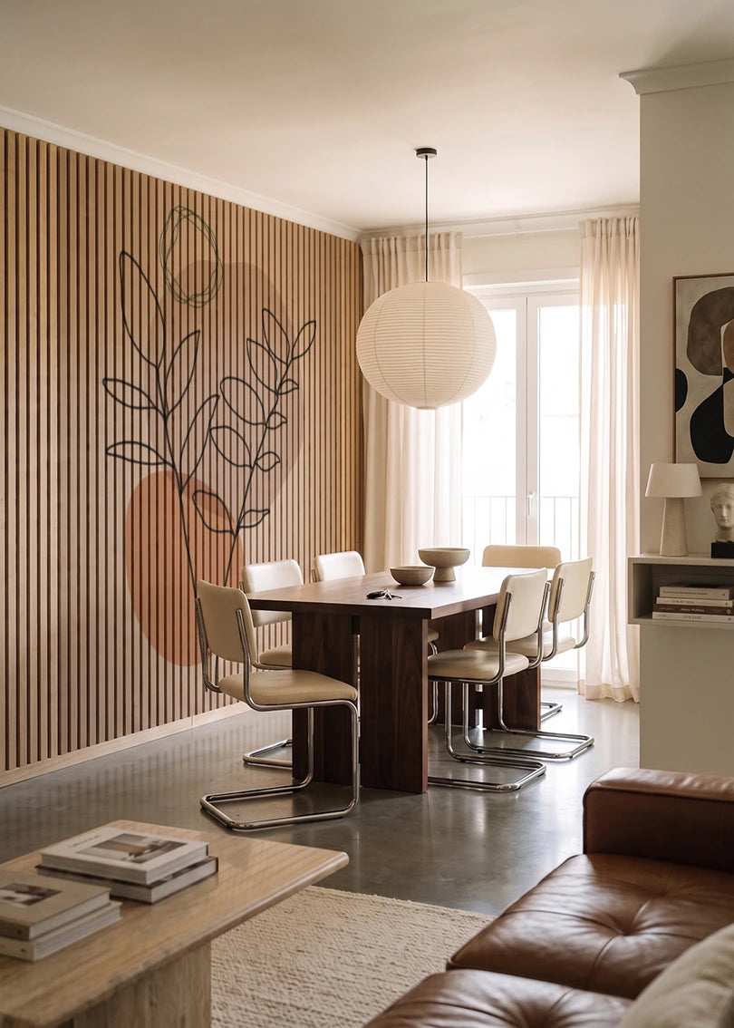Akustikpanel med Abstract Nature-motiv nr. 30 – i lyst rum