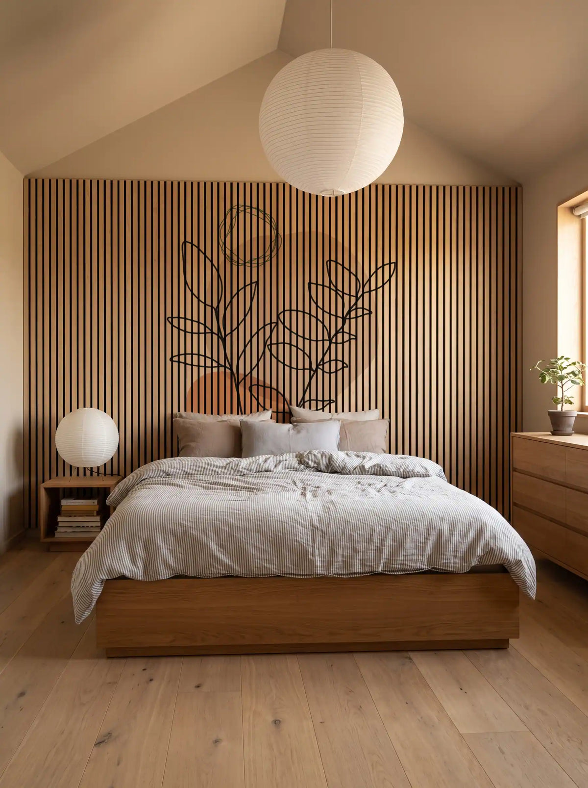 Akustikpanel med Abstract Nature-motiv nr. 30 – med reol