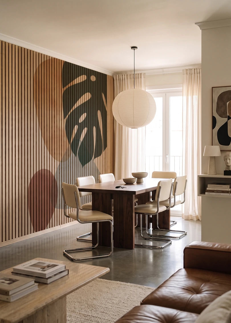 Akustikpanel med Abstract Nature-motiv nr. 37 – i lyst rum