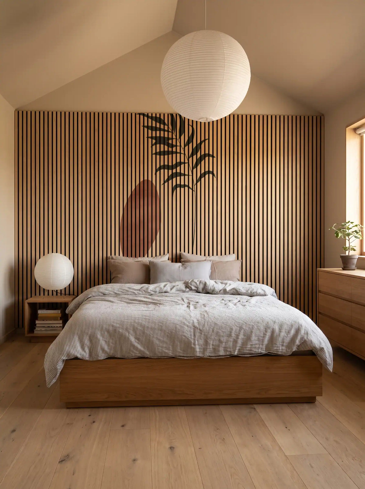 Akustikpanel med Abstract Nature-motiv nr. 39 – med reol