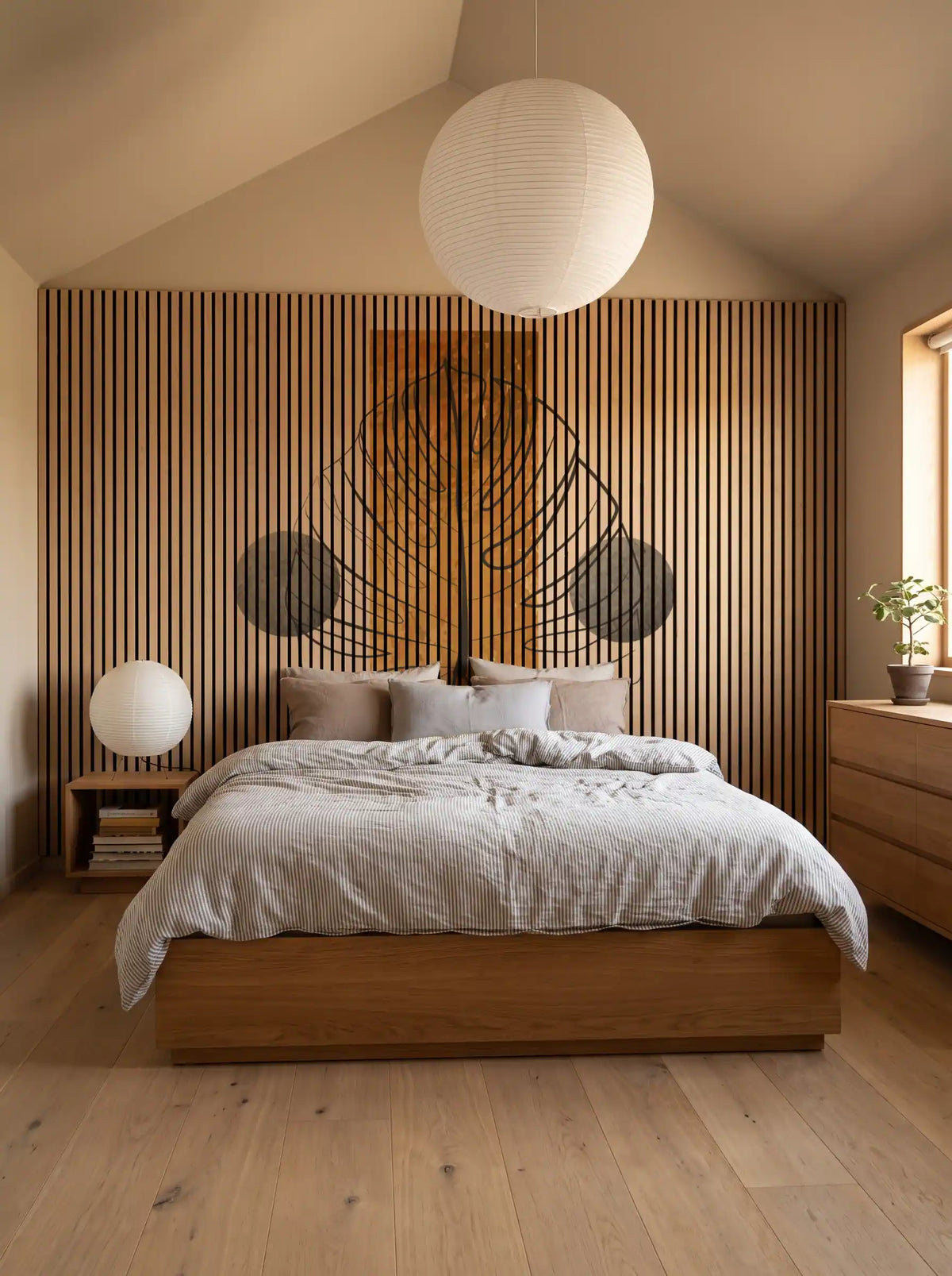 Akustikpanel med Abstract Nature-motiv nr. 50 – med reol