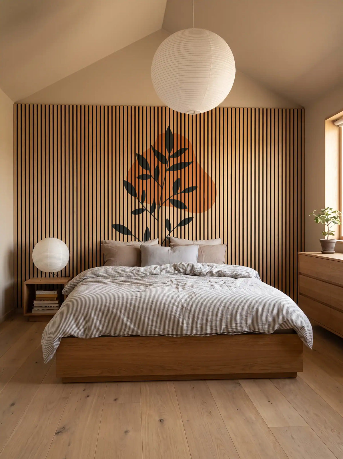 Akustikpanel med Abstract Nature-motiv nr. 54 – med reol