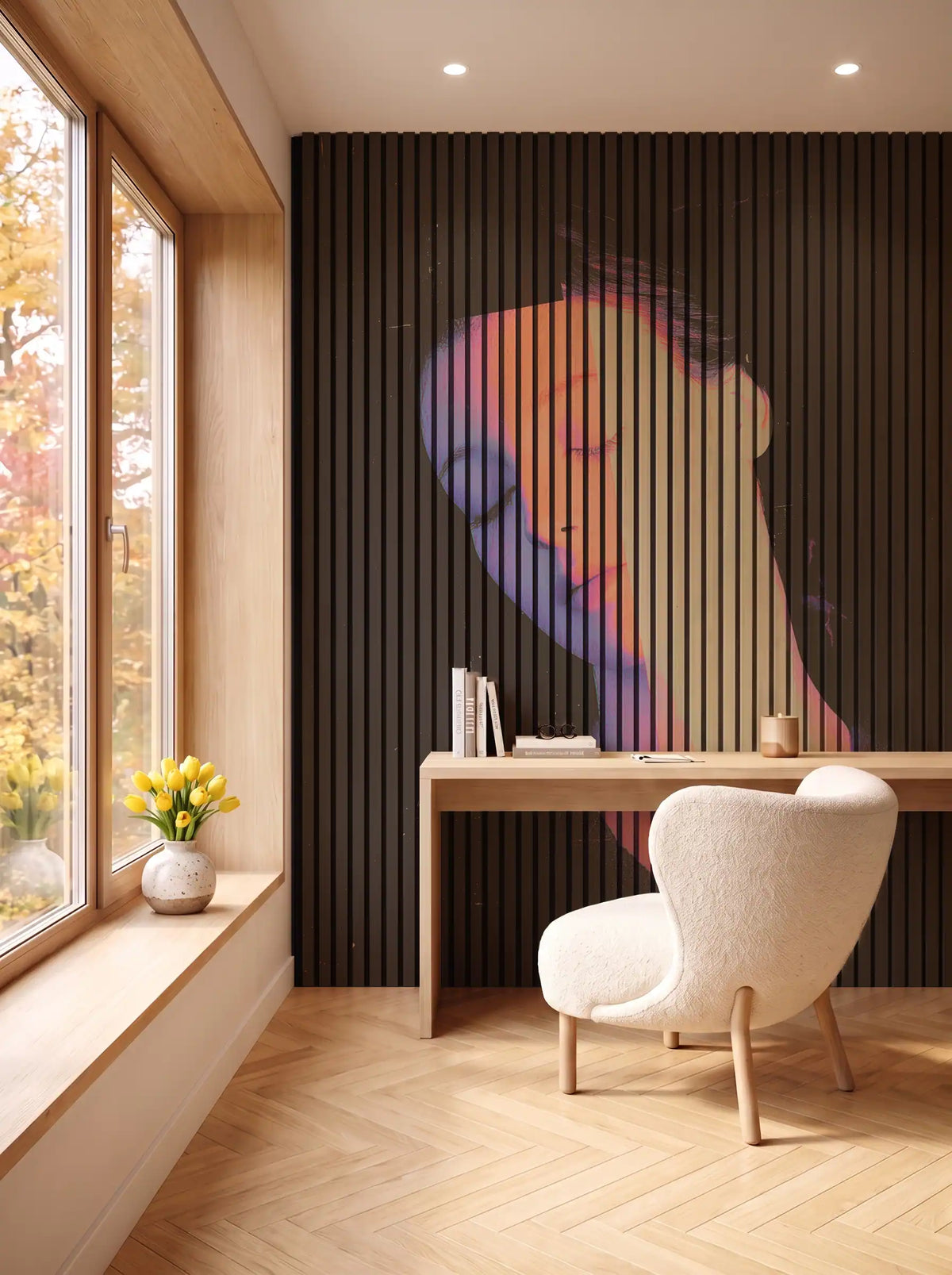 Akustikpanel med Artistic Pictures-motiv nr. 6 – i spisestuen