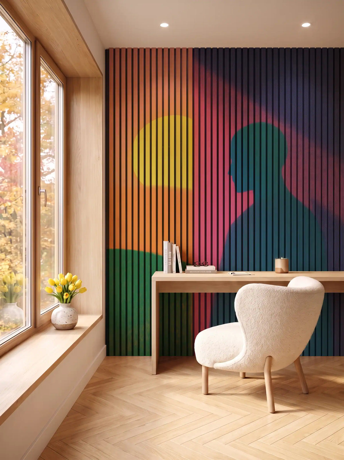 Akustikpanel med Artistic Pictures-motiv nr. 41 – i spisestuen