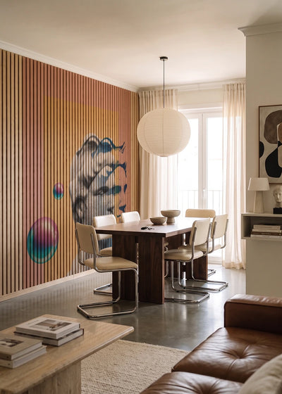 Akustikpanel med Bright And Colorful-motiv nr. 29 – i lyst rum