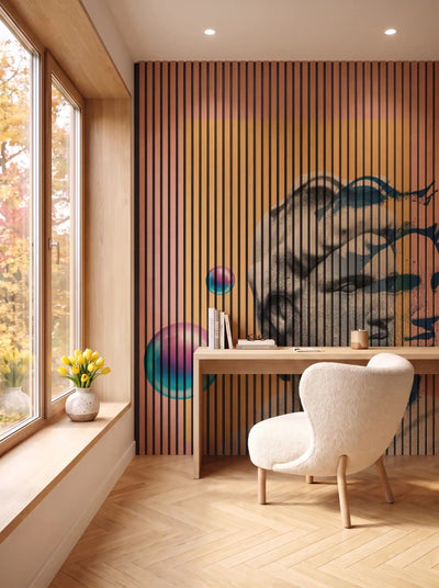 Akustikpanel med Bright And Colorful-motiv nr. 29 – i spisestuen