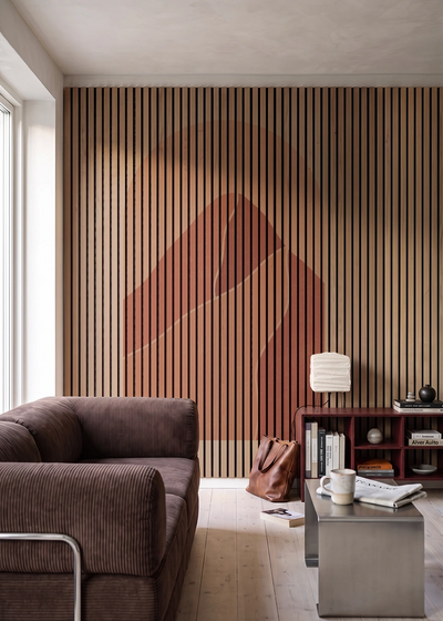 Akustikpanel med Geometric-motiv nr. 1 – i stuen