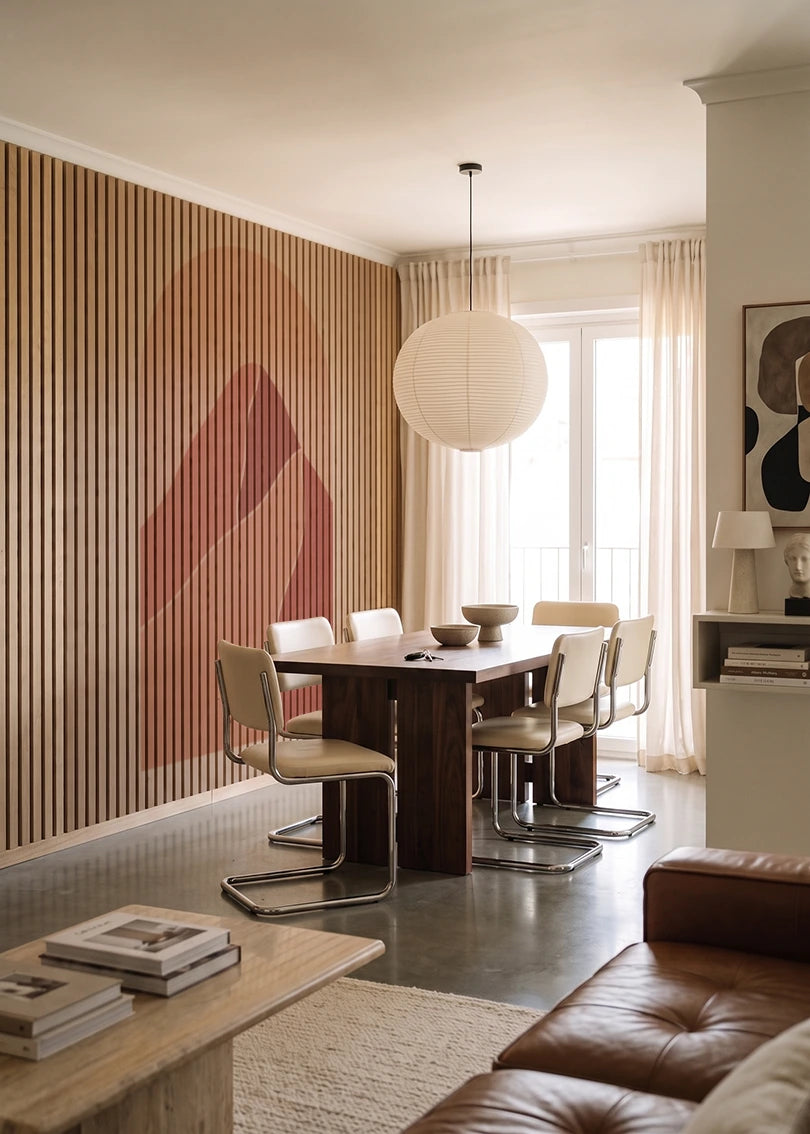 Akustikpanel med Geometric-motiv nr. 1 – i lyst rum