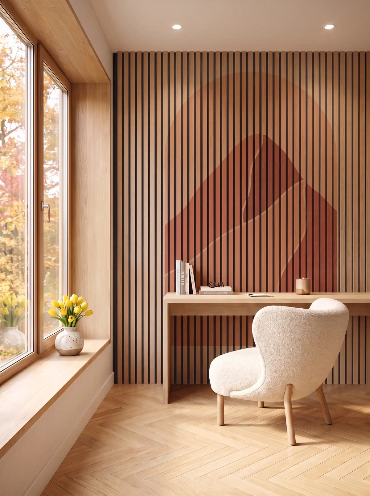 Akustikpanel med Geometric-motiv nr. 1 – i spisestuen