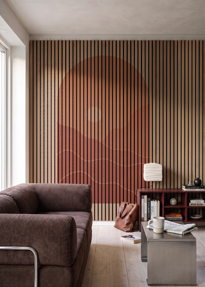 Akustikpanel med Geometric-motiv nr. 2 – i stuen