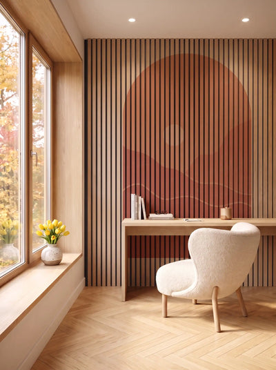 Akustikpanel med Geometric-motiv nr. 2 – i spisestuen