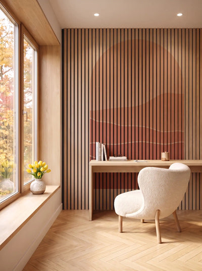 Akustikpanel med Geometric-motiv nr. 3 – i spisestuen