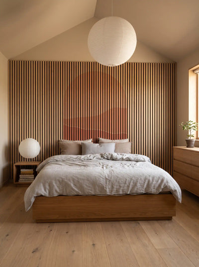 Akustikpanel med Geometric-motiv nr. 3 – med reol