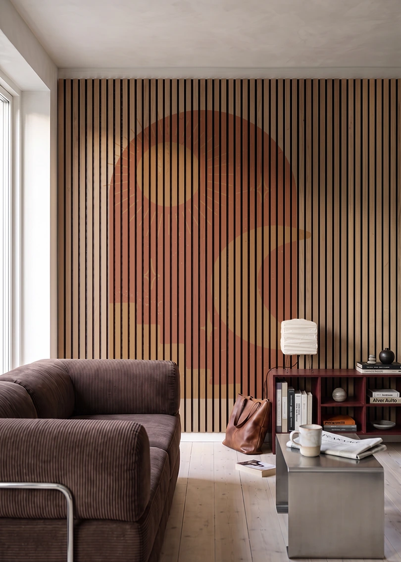 Akustikpanel med Geometric-motiv nr. 4 – i stuen