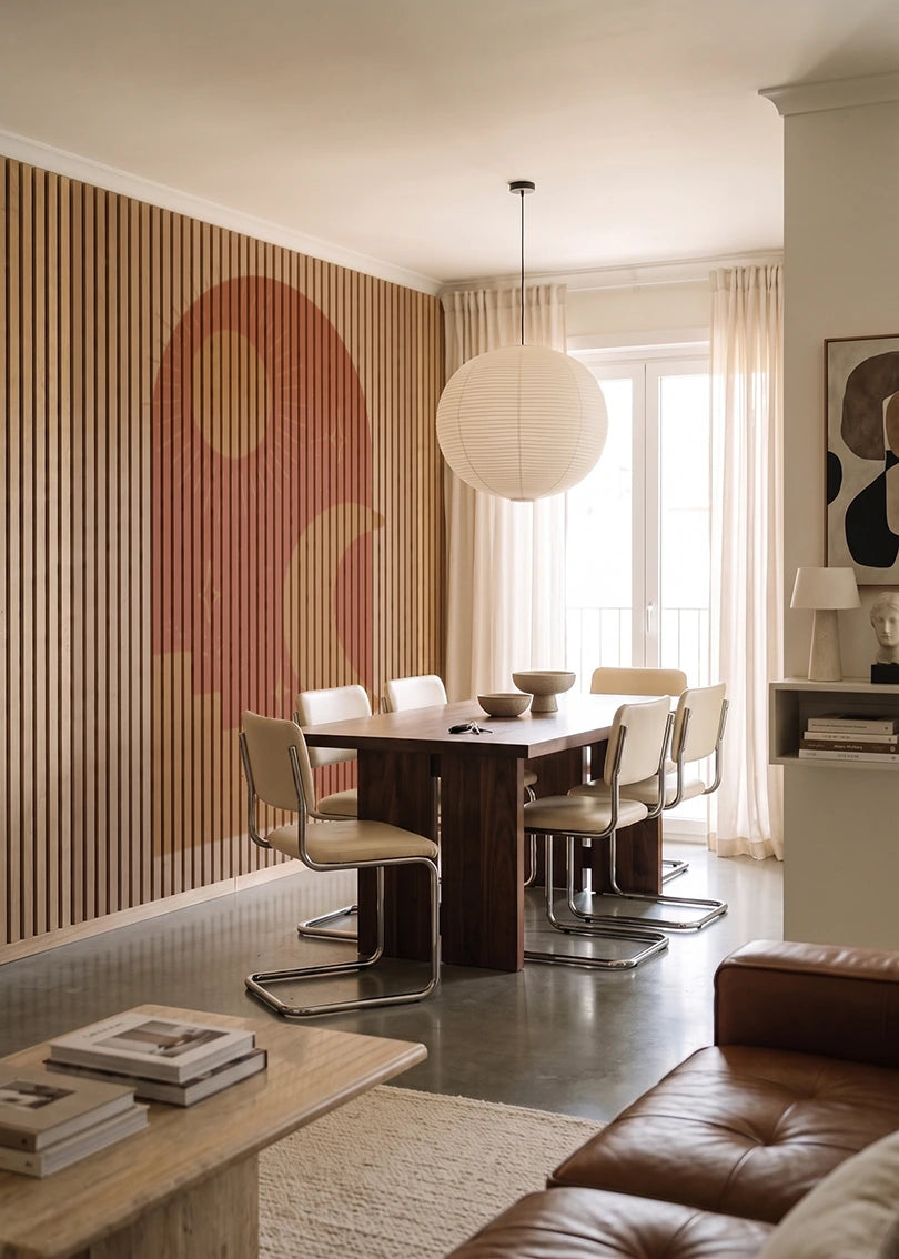 Akustikpanel med Geometric-motiv nr. 4 – i lyst rum