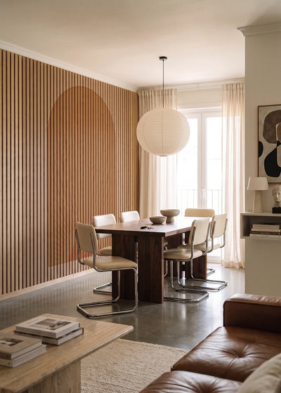 Akustikpanel med Geometric-motiv nr. 5 – i lyst rum