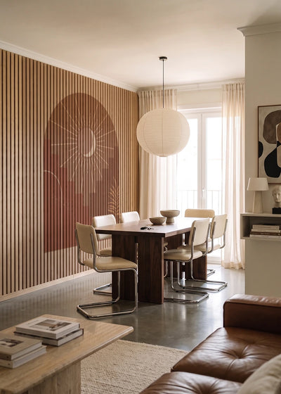 Akustikpanel med Geometric-motiv nr. 8 – i lyst rum