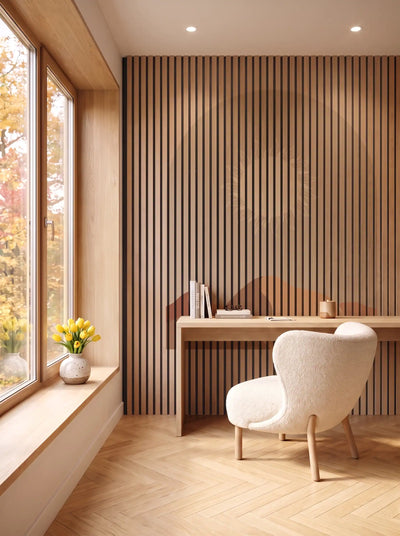 Akustikpanel med Geometric-motiv nr. 9 – i spisestuen