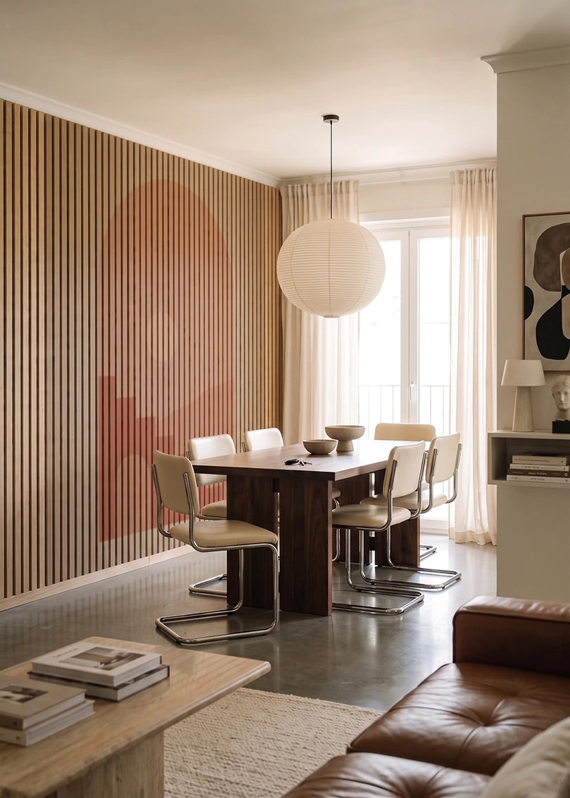 Akustikpanel med Geometric-motiv nr. 11 – i lyst rum