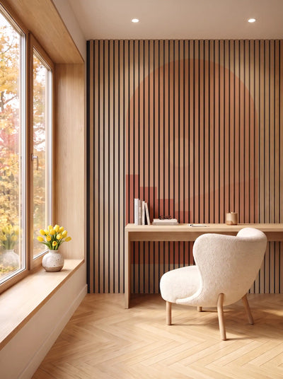 Akustikpanel med Geometric-motiv nr. 11 – i spisestuen