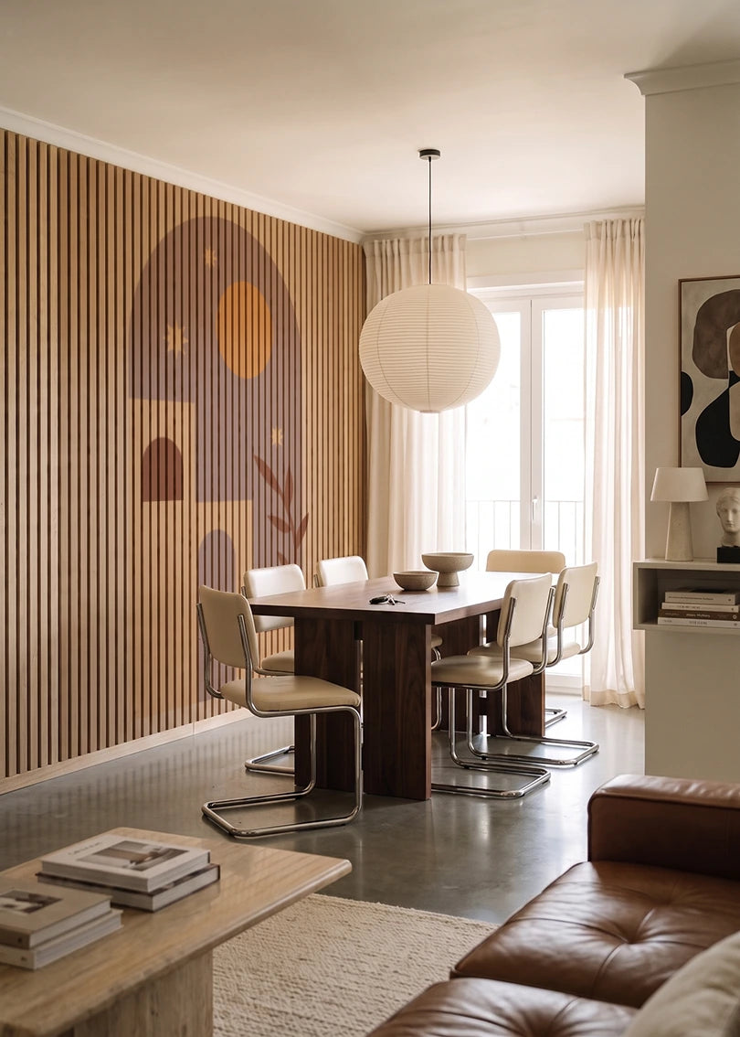 Akustikpanel med Geometric-motiv nr. 14 – i lyst rum