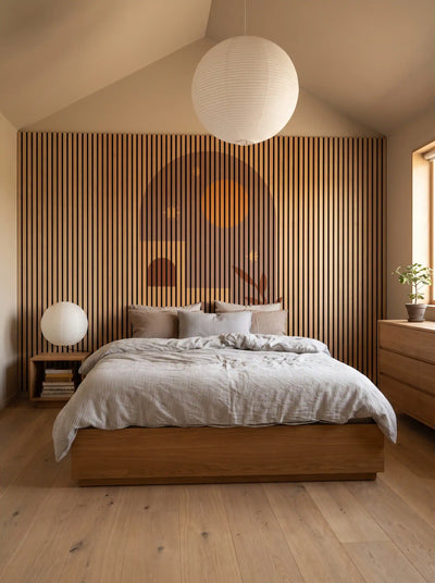 Akustikpanel med Geometric-motiv nr. 14 – med reol