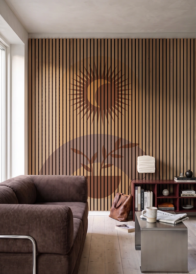 Akustikpanel med Geometric-motiv nr. 15 – i stuen