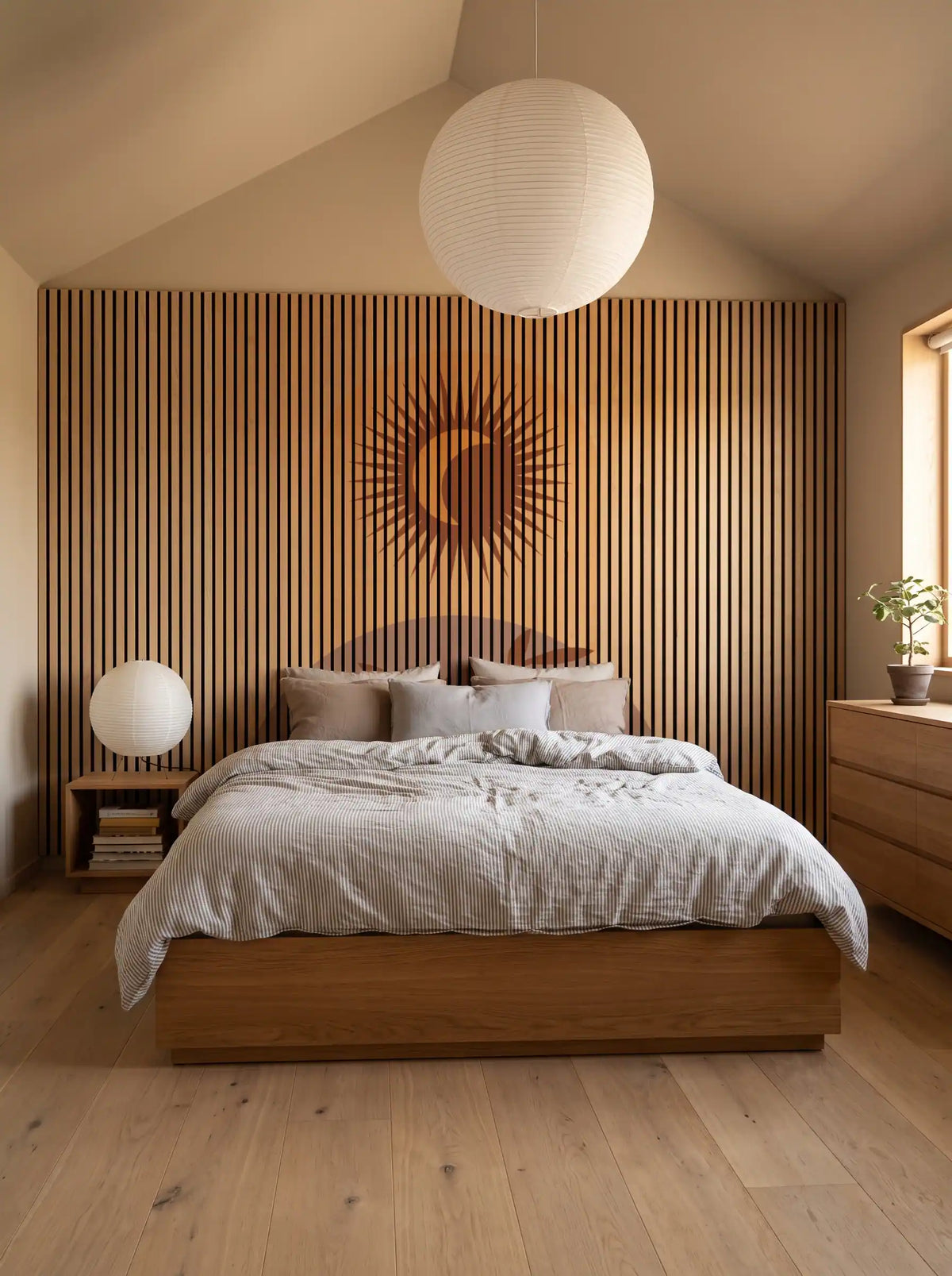 Akustikpanel med Geometric-motiv nr. 15 – med reol