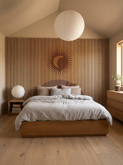 Akustikpanel med Geometric-motiv nr. 15 – med reol