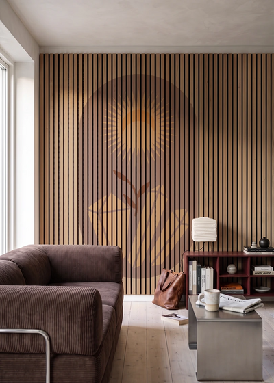 Akustikpanel med Geometric-motiv nr. 16 – i stuen