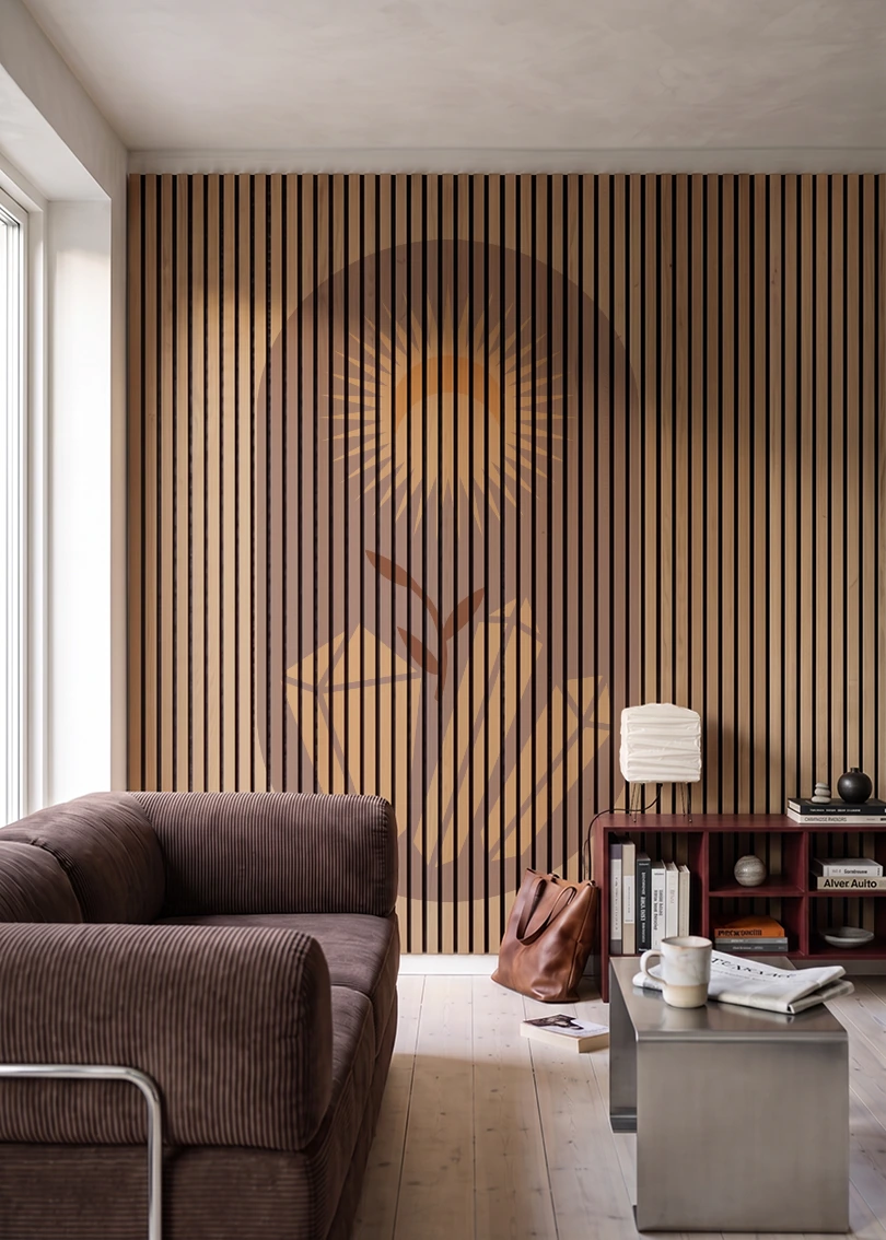 Akustikpanel med Geometric-motiv nr. 16 – i stuen