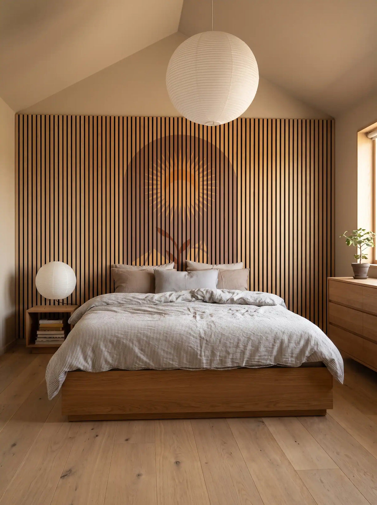 Akustikpanel med Geometric-motiv nr. 16 – med reol