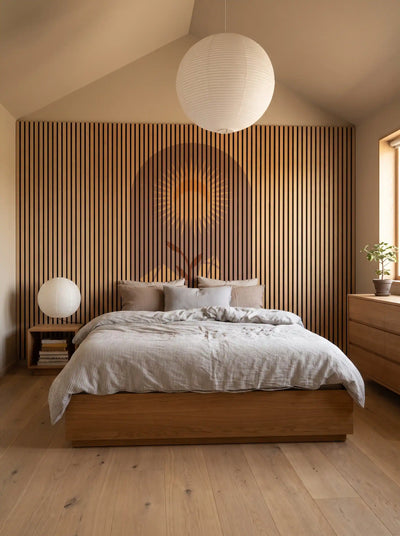 Akustikpanel med Geometric-motiv nr. 16 – med reol
