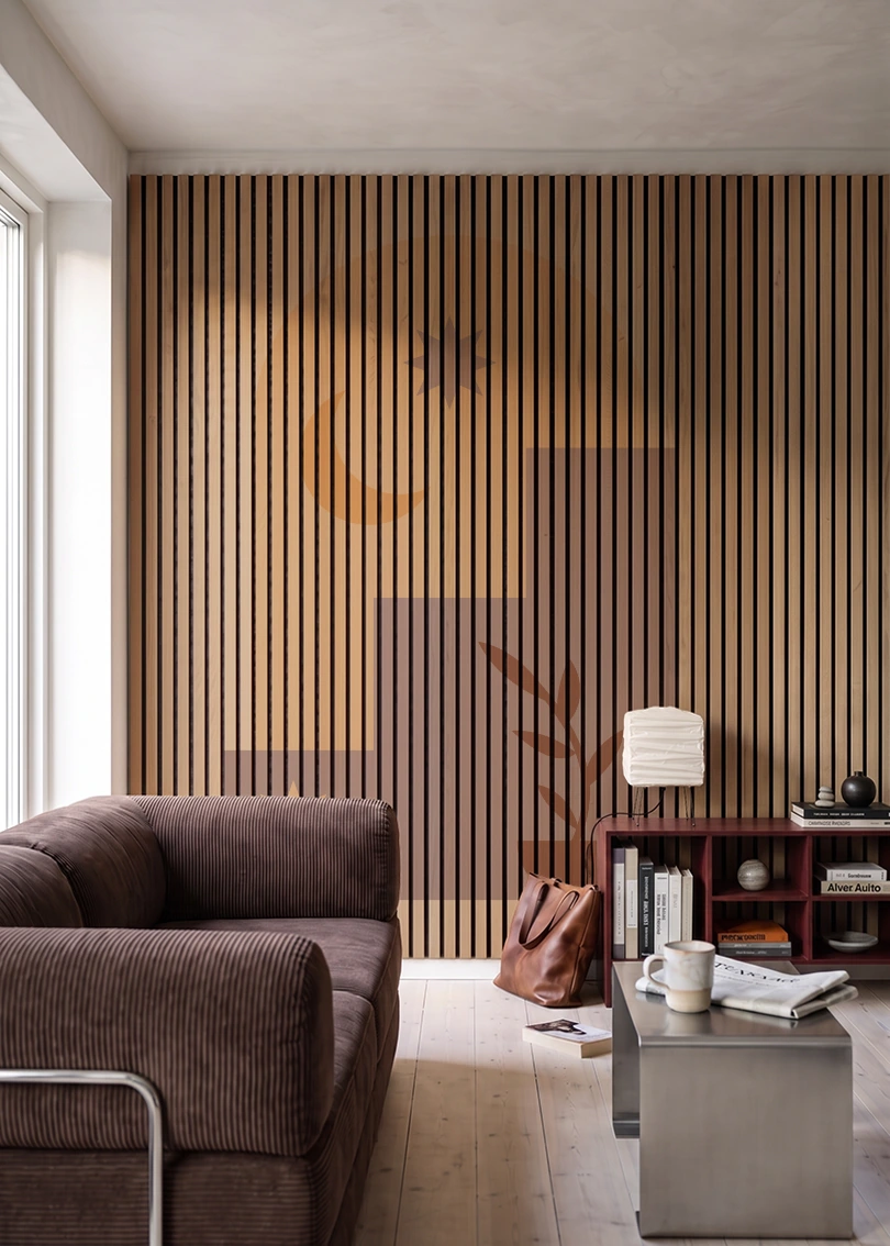 Akustikpanel med Geometric-motiv nr. 19 – i stuen