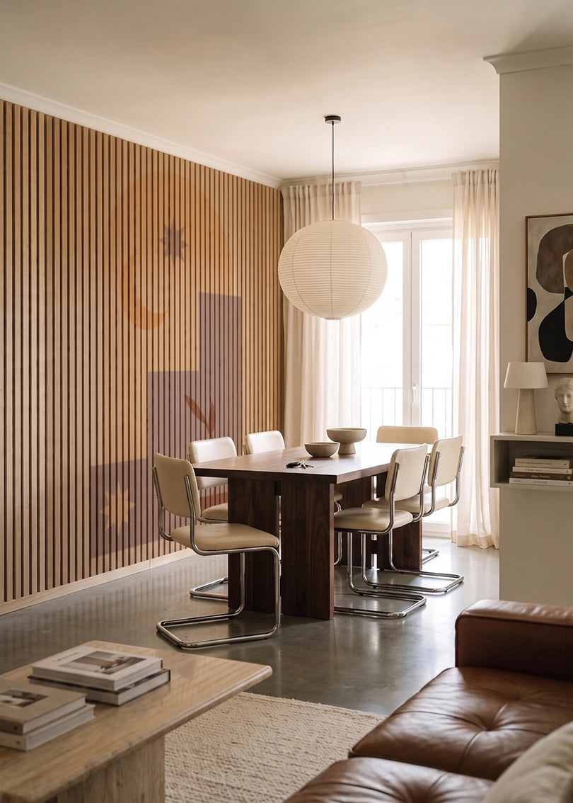 Akustikpanel med Geometric-motiv nr. 19 – i lyst rum