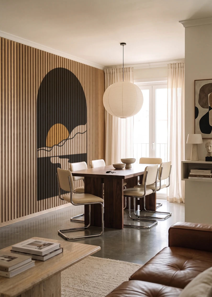 Akustikpanel med Geometric-motiv nr. 20 – i lyst rum