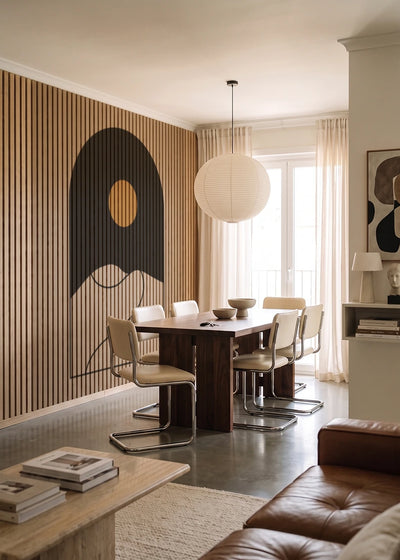 Akustikpanel med Geometric-motiv nr. 21 – i lyst rum